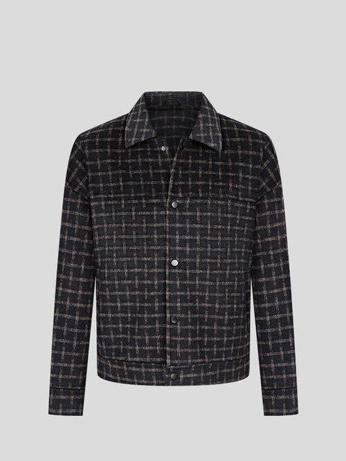 Black Coffee Plaid Wool Jacket (1)