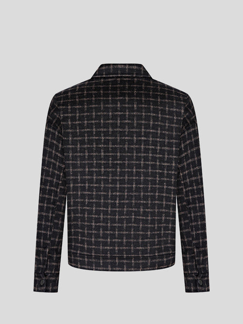 Black Coffee Plaid Wool Jacket